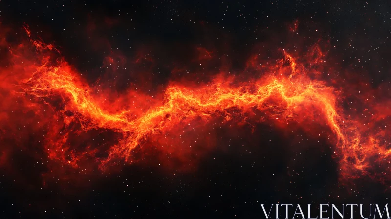 Sinuous Fire Across Cosmic Expanse AI Image