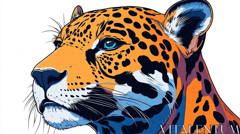 Artistic Big Cat Illustration AI Image