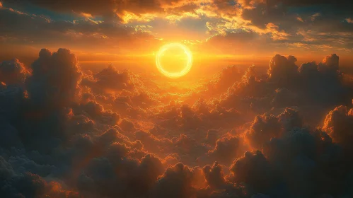 Celestial Cloudscape at Sunset