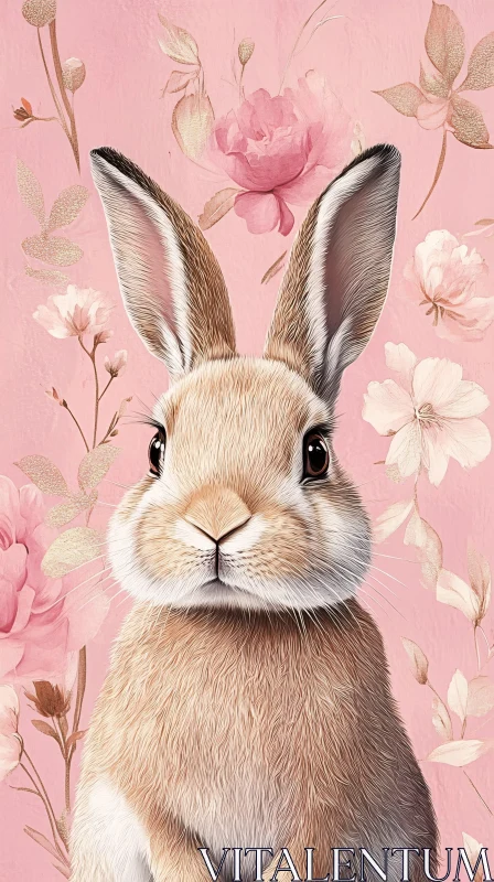 AI ART Floral Bunny Delight