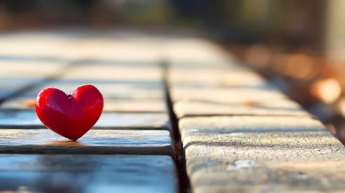 Heart Resting on Weathered Wood