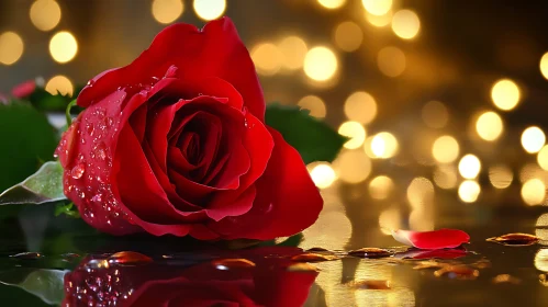 Romantic Red Rose Still Life