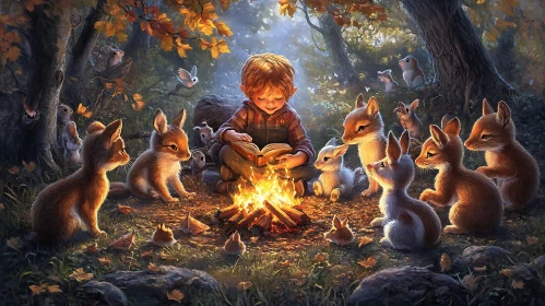 Child's Story Time with Forest Friends