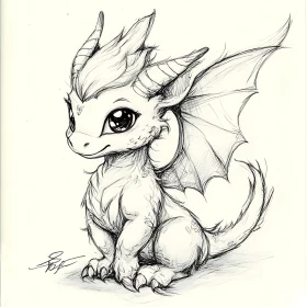 Whimsical Dragonling Illustration