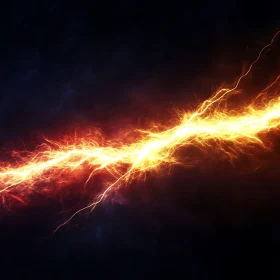 Electrifying Fire Streak Against Dark Backdrop