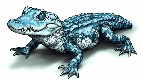 Fantasy Blue Reptile Artwork