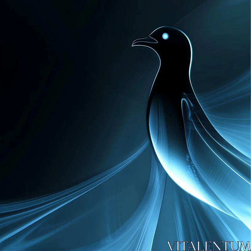 Luminous Bird Minimalist Design AI Image