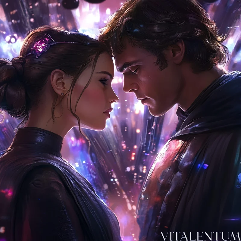 Intimate Moment: A Couple's Tender Gaze AI Image