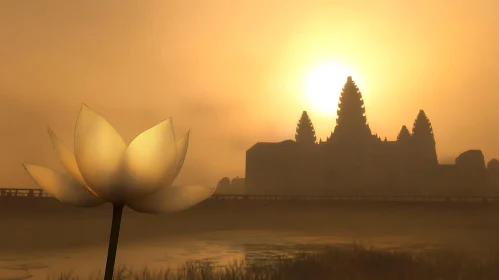 Lotus at Dawn Temple View