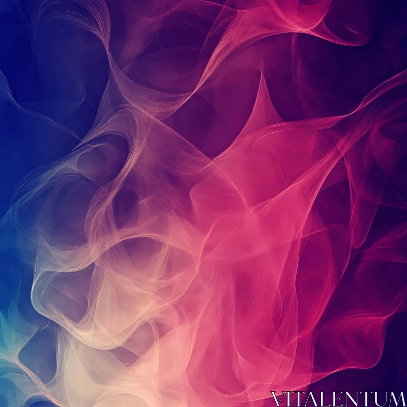 Gradient Smoke Art with Blue and Pink Swirls AI Image