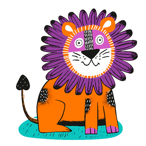 POD Design Cute Lion Illustration