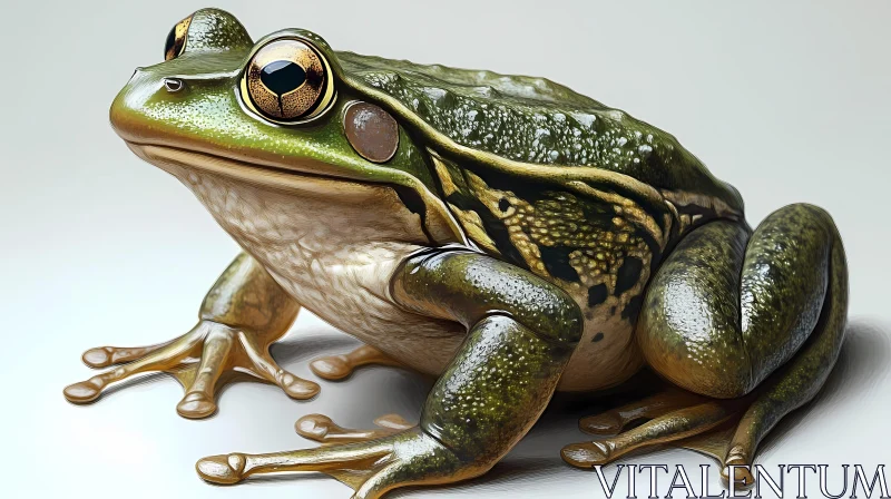 AI ART Detailed Image of a Green and Brown Frog