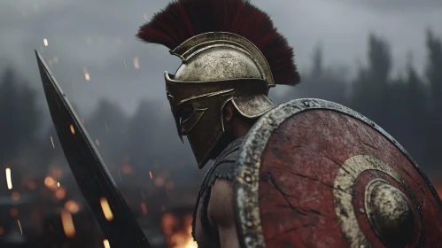 Spartan Warrior with Shield