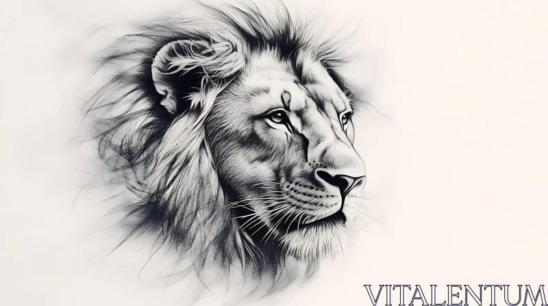 AI ART Lion Head Sketch