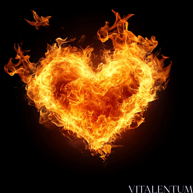 Heart in Flames Artwork AI Image