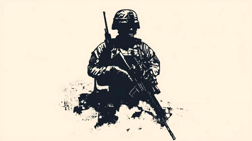 Military Soldier Silhouette Art