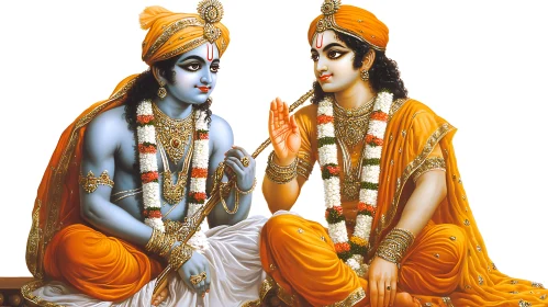 Sacred Hindu Deities: Krishna and Balarama