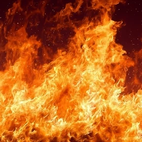 Fierce Blaze with Sparks