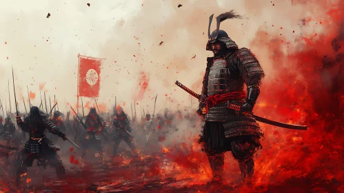 Armored Samurai in Battle