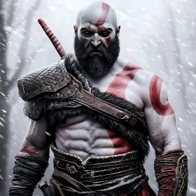 Intense Warrior in Leather Armor