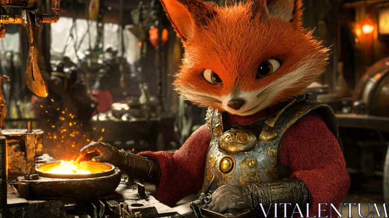 Artisan Fox at Work AI Image