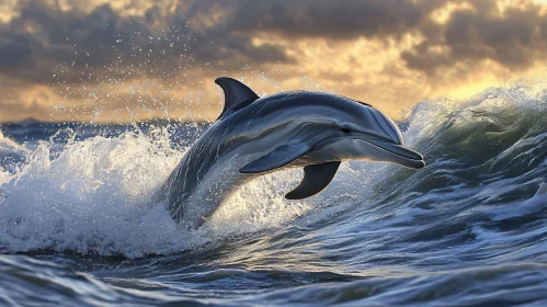 Sunset Dolphin Leap