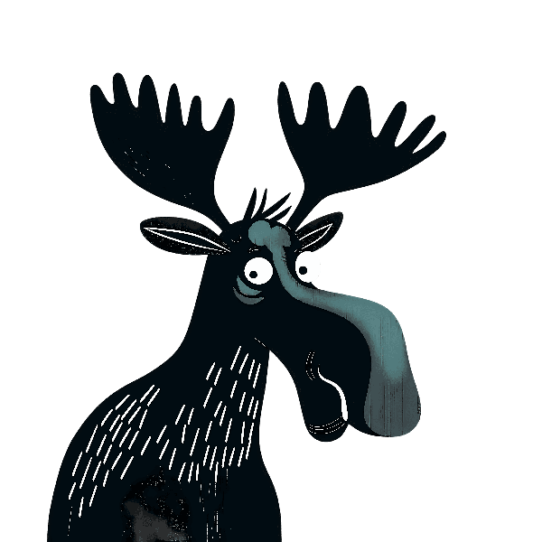 POD Design Playful Moose Illustration for Apparel