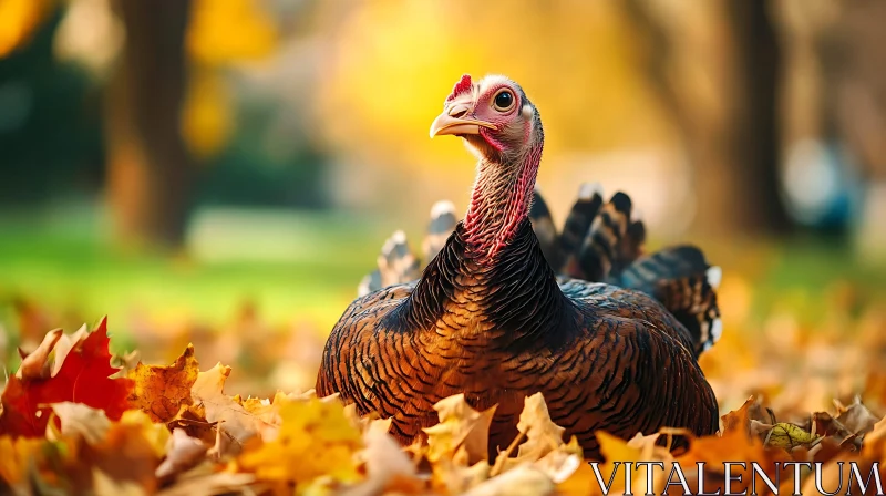 Autumnal Turkey Portrait AI Image