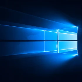 Illuminated Abstract Window in Blue Tones