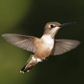 Flying Hummingbird Close-Up