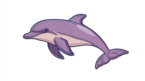 Playful Dolphin Cartoon Art