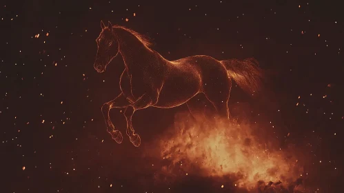 Fiery Horse in the Dark