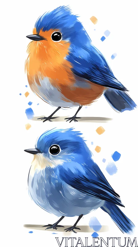 Artistic Bird Illustration AI Image