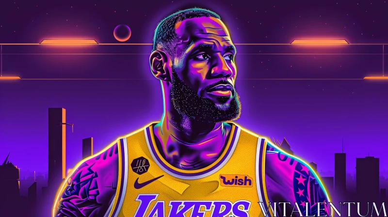 LeBron James Luminous Artwork AI Image