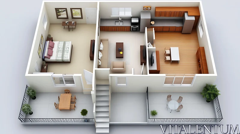 Modern Home Interior Layout Visualization AI Image