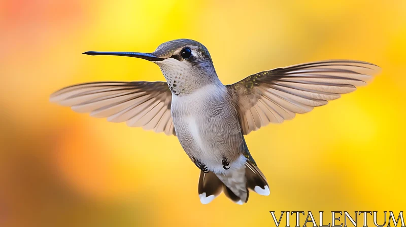 Hovering Hummingbird Close-Up AI Image