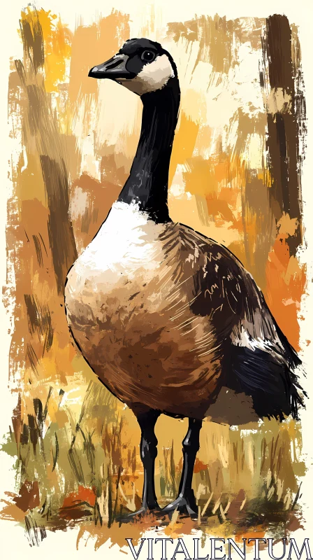 Autumn Portrait of a Graceful Goose AI Image