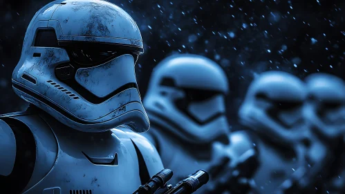 Armored Soldiers in Pale Blue - Sci-Fi