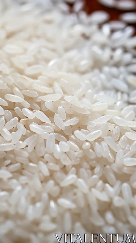 White Rice on Wooden Furniture - A Study in Textural Harmony AI Image