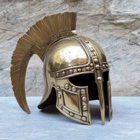 Antique Bronze Spartan Warrior Helmet