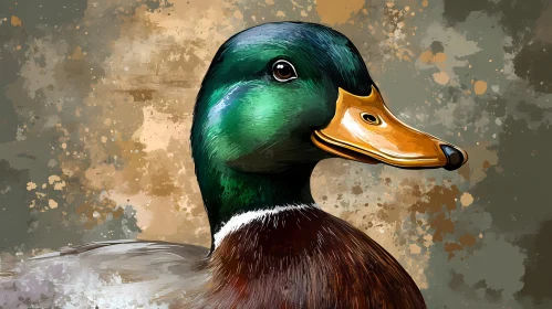 Duck with Iridescent Feathers