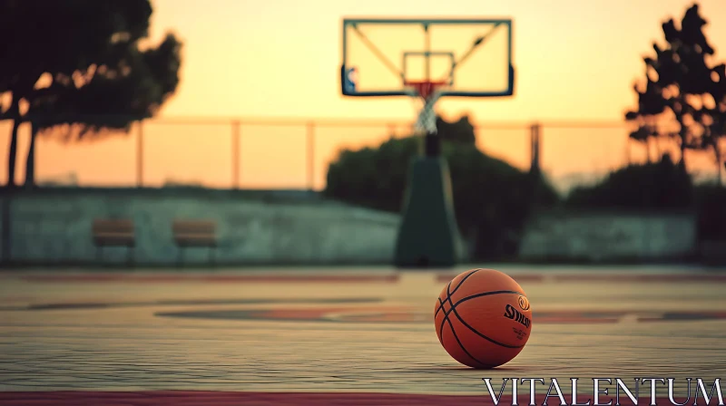 Outdoor Basketball Court AI Image