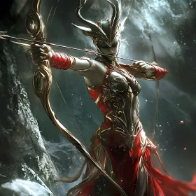 Female Warrior with Bow and Arrow