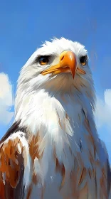 Eagle Close-up against Blue Sky