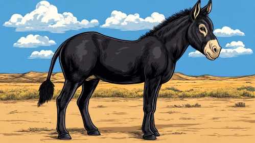 Desert Donkey Illustration