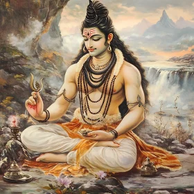 Meditative Shiva Deity Illustration