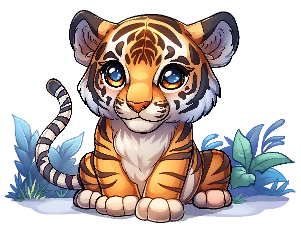 Cute Tiger Illustration for Apparel POD Design