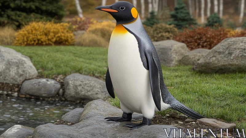 Penguin on Rock AI Image