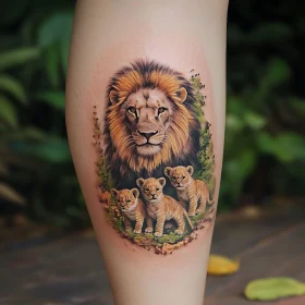 Lion Family Tattoo Art