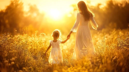 Sunlit Walk: A Mother's Love